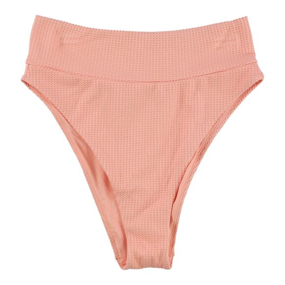 NWT! Aerie Cheeky Bikini Swim Bottom Waffle Print in Orange - Size Small - Picture 1 of 6